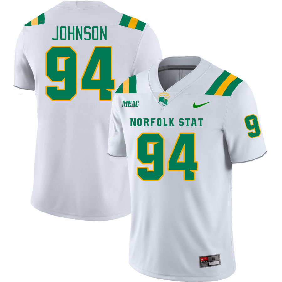 Men-Youth #94 Tyler Johnson Norfolk State Spartans 2023 College Football Jerseys Stitched-White